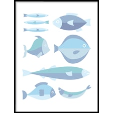 Fiskar pastell PosterA4