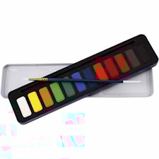 Akvarellfärg med Ask och Pensel 12 Färger