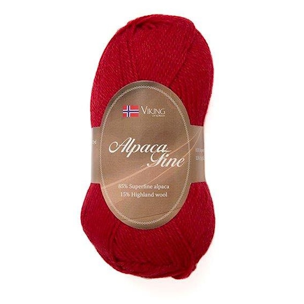 Viking of Norway Alpaca Fine 50 gr tummanpunainen