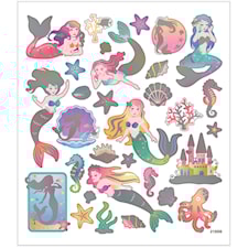 Klistermärken, sjöjungfru, ark 15x16,5 cm, ca. 32 st., 1 ark