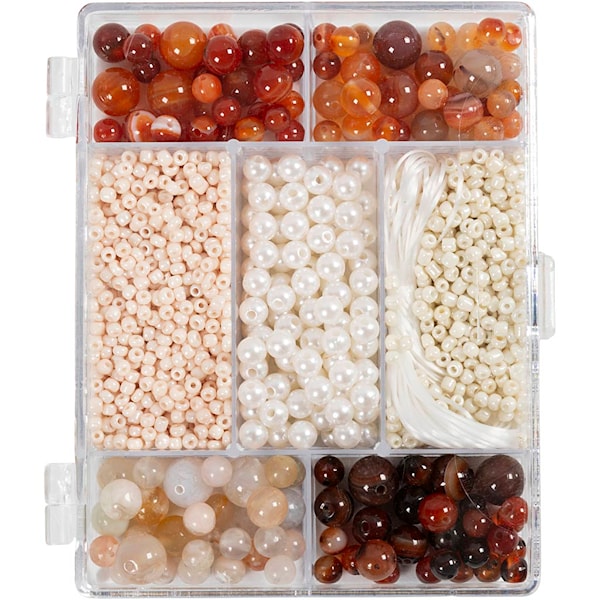 DIY Mix Smykker, Agater, str. 2,6-10 mm, hullstr. 0,8-1,8 mm, ass. farger, 1 pk.