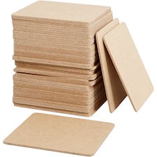 Brikke, str. 10x10 cm, tykkelse 3 mm, MDF, 50stk.