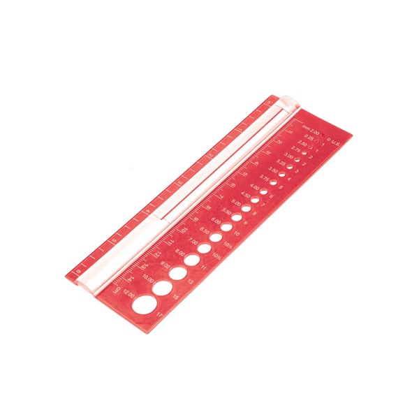 Stickmått med linjal röd 2-12 mm KnitPro