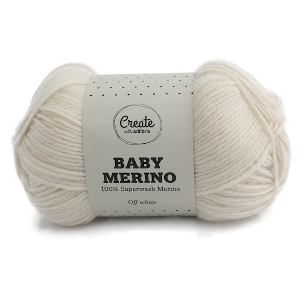 Adlibris Baby Merinoull Garn 50g Off White A001
