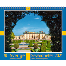 Almanacksförlaget Kalender 2021 Sverige Sevärdheter Väggkalender