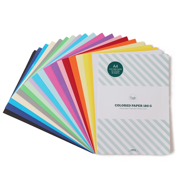 Adlibris Värjätty Paperi A4 180g 40 Arkkia