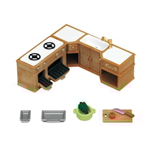 Köksset med spis, vask och köksbänk, Sylvanian Families