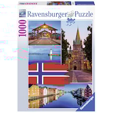 Puslespill, Trondheim Collage, 1000 brikker, Ravensburger