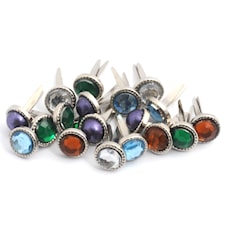 Splittbinders med diamanter og perler. 18 stykk á 8mm.