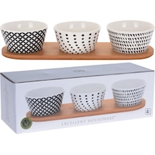 Skål Set 3-pack på Bambplatta