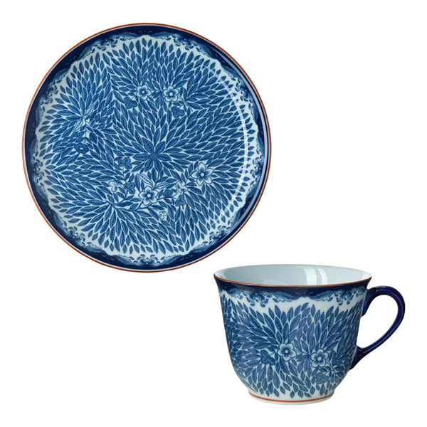 Rörstrand Ostindia Floris Set Mugg 40cl och Tallrik 20 cm Blå