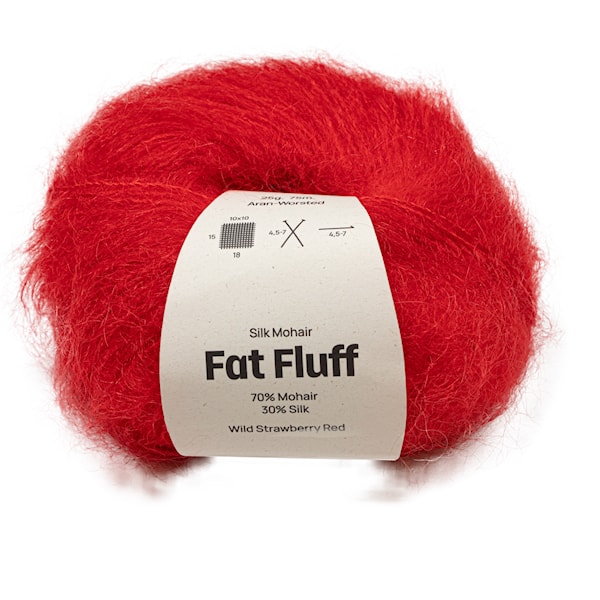 Mohair Silk Fat Fluff 25 gr Wild Strawberry red A797 Adlibris
