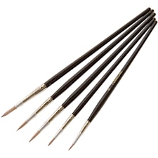 Akvarellpenslar i mårdhårsimitation 5-pack