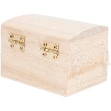 Skattkista av Trä 8x6x4,5 cm 1 st