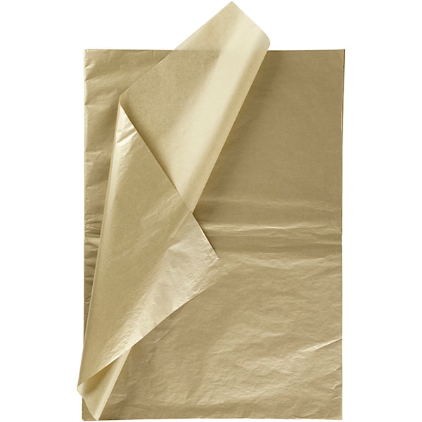 Silkepapir, ark 50x70 cm, 17 g, gull, 6 ark/ 1 pk.