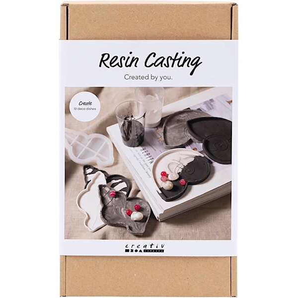 DIY Kit Resin Støping, Konkylie, svart, hvit, 1 pk.