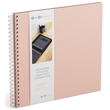 Valokuva-albumi Dusty Pink Mustilla Lehdyköillä 35x31,5cm Bigso Box of Sweden