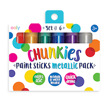 Chunkies Minipack Krämiga Uppskruvningsbara Gelkritor, Metalliska Färger, 6 st Ooly