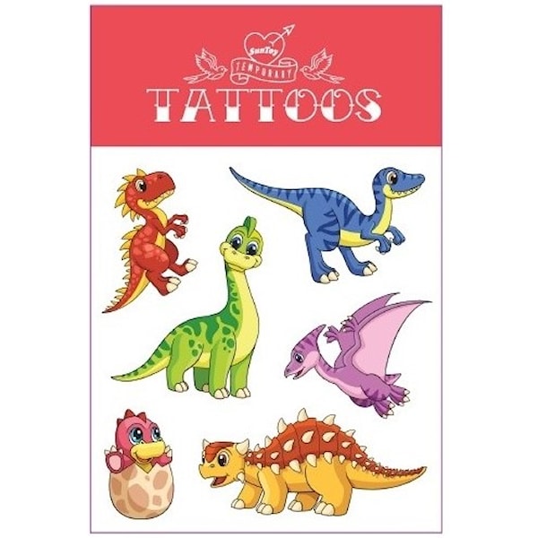 Tatoveringer Dinosaurer 4 ulike ark