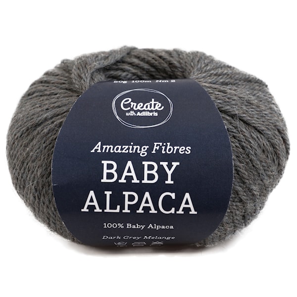 Adlibris Baby Alpaca 50g Dark Grey Melange A235