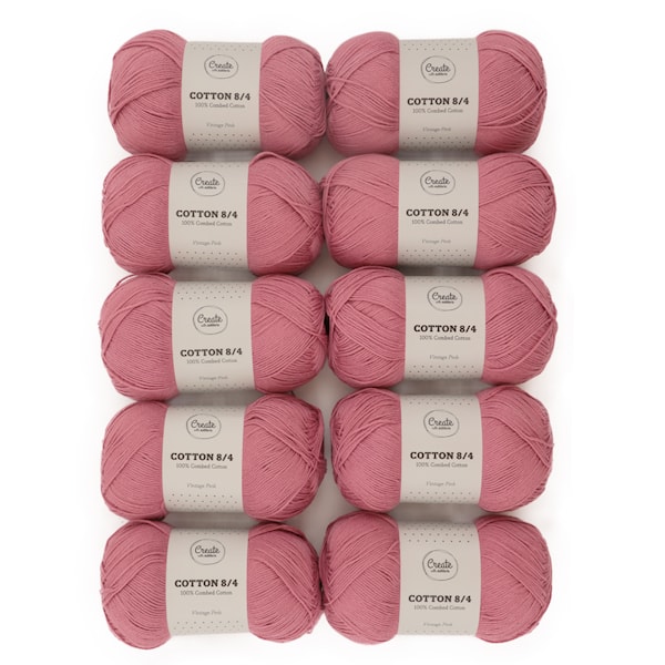 Adlibris Bomull 8/4 Garn 100g Vintage Pink A085 10-pack