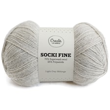 Socki Fine 100 g Light Grey Melange A049 Adlibris