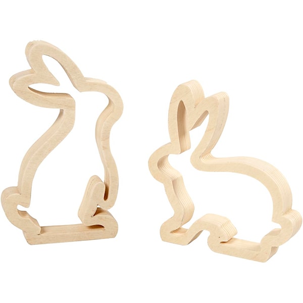 Påskeharer, H: 14 cm, D: 2 cm, B: 13 cm, 2 stk./ 1 pk.