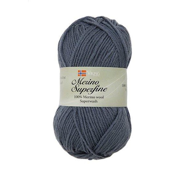 Viking of Norway Merino Superfine Garn Merinoull 50g Blågrå 614