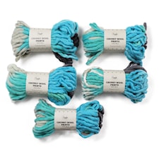 Adlibris Chunky Wool Garn 200g Turquoise Fusion B070 5-pack