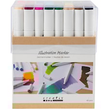 Illustration Markers Dubbelsidiga Standardfärger 48-pack Creativ Company