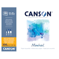 Akvarellilehtiö Kylmäpuristettu 24x32 cm 300g 100 arkkia Canson Montval