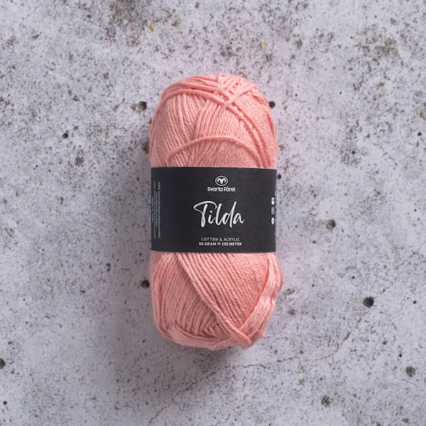 Tilda Garn Bomullsmiks 50 g aprikos 537 Svarta Fåret