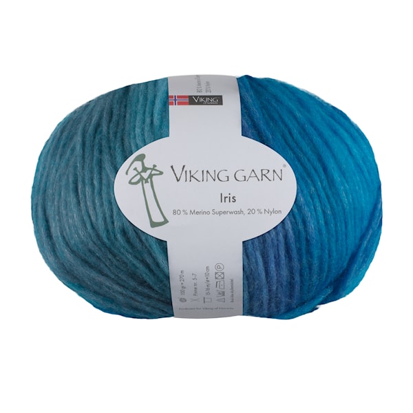 Viking Iris 100 g Multi blå/turkis 421 Viking Garn