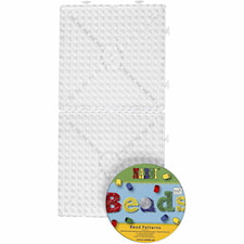 Perleplate med CD, str. 15x15 cm, JUMBO , transparent, stor samlekvadrat, 1sett