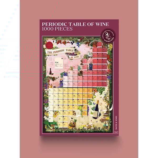 Vinpuslespill - Periodic Table of Wine 1000 brikker, Water & Wines