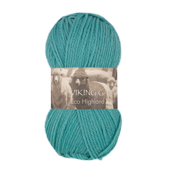 Highland Eco Wool Garn 50 g Petrol 229 Viking Garn