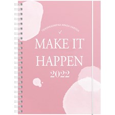 Kalenteri Make It Happen roosa 2022 Burde