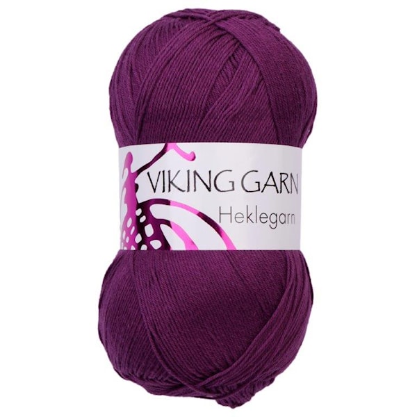 Viking of Norway Heklegarn 12/4 Garn Bomull 100g Lila 869