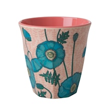 Rice Blue Poppy Print Mugg H: 9 cm Melamin