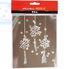 Askartelusetti Mini Virkkaus, Lumihiutaleet, valkoinen, 1 pkk/ 1 pkt