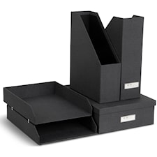 Stort förvaringsset för Kontoret Black 5 delar Bigso Box of Sweden