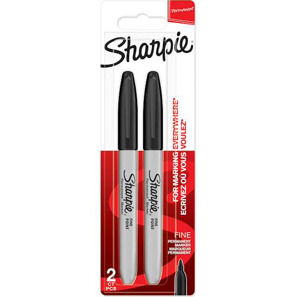 M&auml;rkpenna Sharpie Fine Svart 2-pack