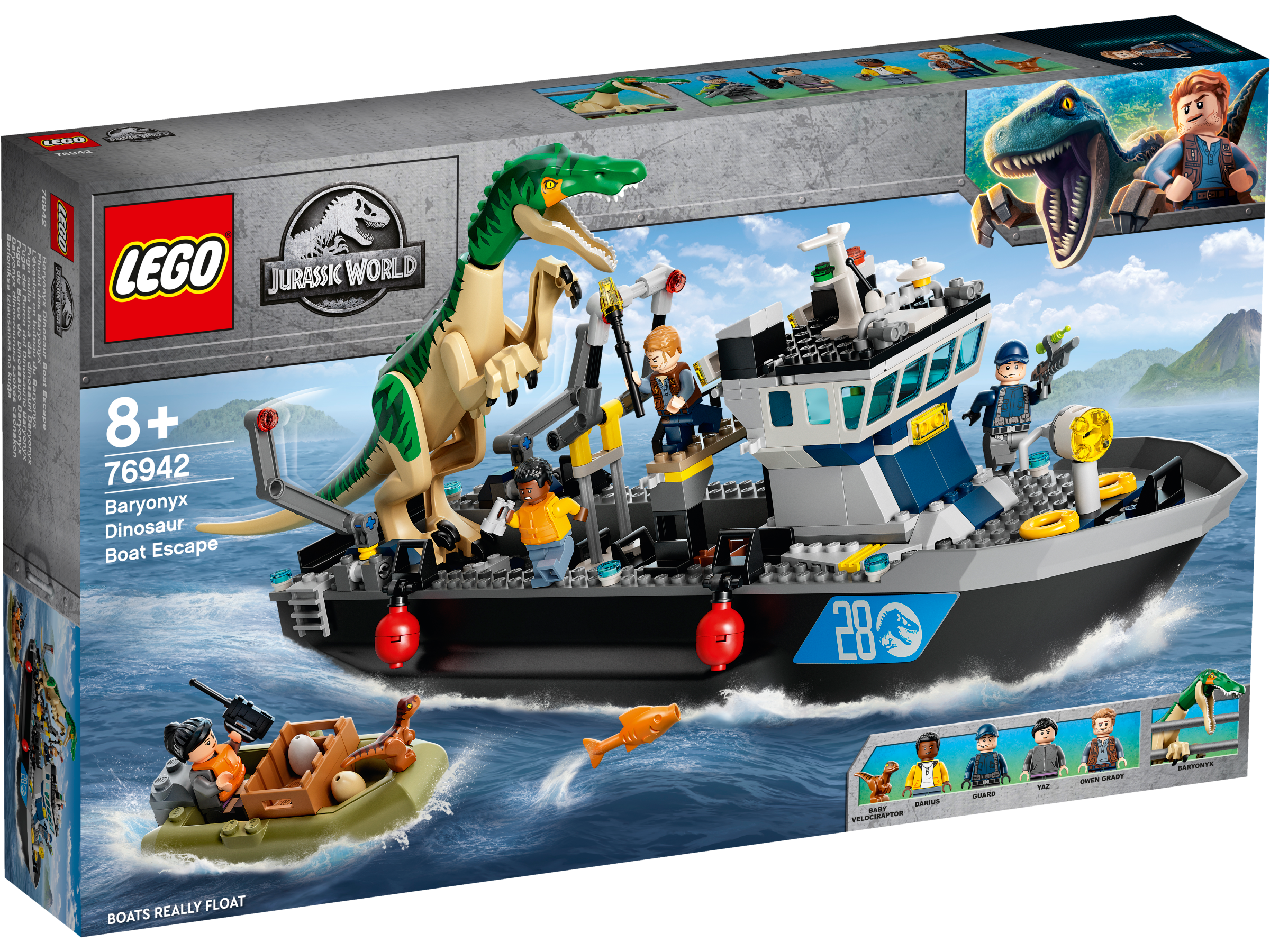 Baryonyx-dinosauruksen pako laivalla LEGO® Jurassic World (76942)