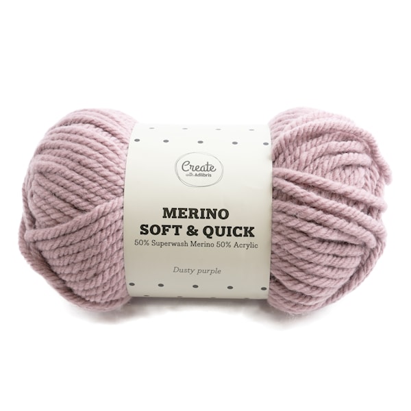 Adlibris Merino Soft & Quick lanka Ullmix 150g Dusty Purple A008