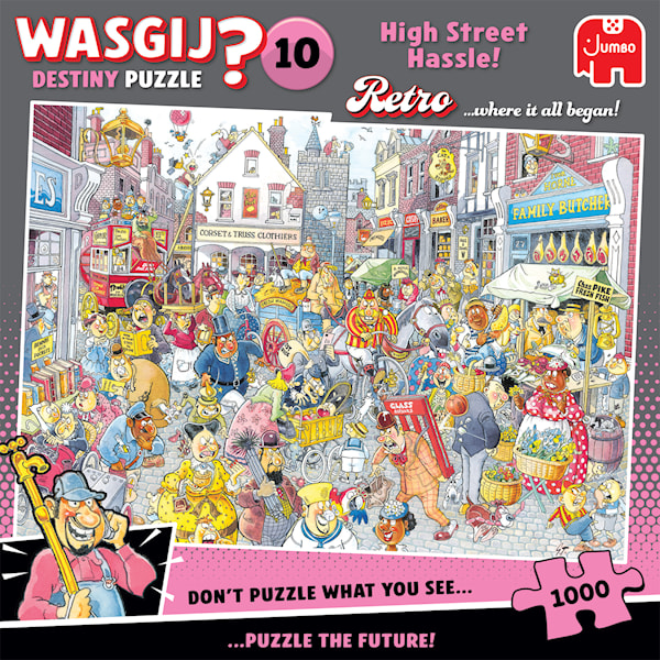 Wasgij Retro Destiny 10 - High Street Hassle! Pussel 1000 bitar