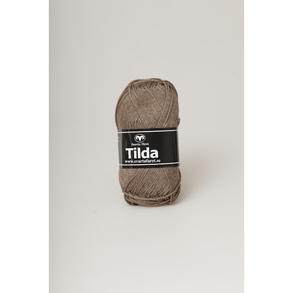 Svarta Fåret Tilda Garn Bomullsmix 50g brun melange 25