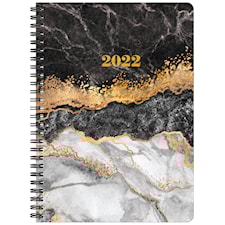 Kalender A5 Gray Marble 12 mån 2022 Almanacksförlaget