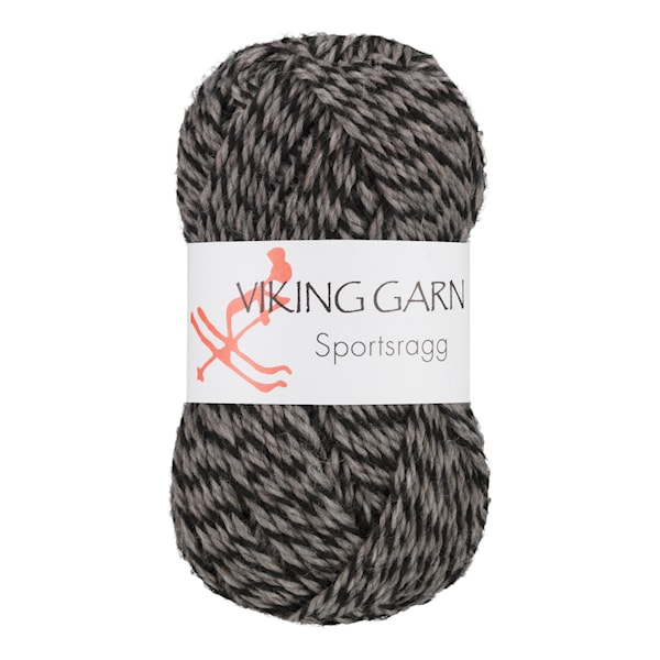 Sportsragg 50 g gå/sort 540 Viking Garn