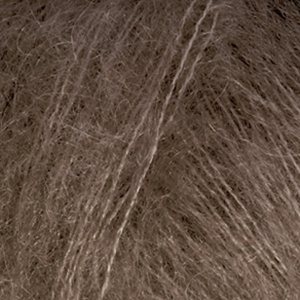Kid-Silk Garn Mohair Silke 25 g mørk brun 15 Drops