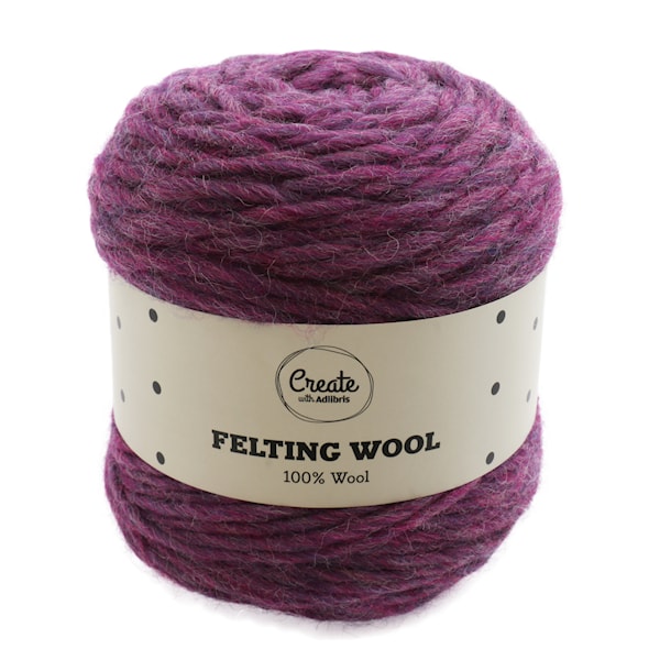 Adlibris Felting Wool 100g Purple Melange A119